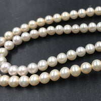 ELEISPL JEWELRY WOW For 9 Strands Fine Quality 6.5-7mm Near Round White Pearls Loose Strings #506