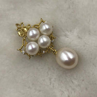 ELEISPL JEWELRY Golden Fashion Style White Freshwater Pearls Studs%Drop  earring #508-7-2