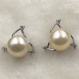 ELEISPL JEWELRY Wholesale 4 Pairs 9-10mm white pink light purple pearls studs earrings #508-7-2