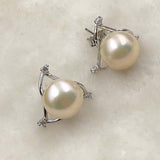 ELEISPL JEWELRY Wholesale 4 Pairs 9-10mm white pink light purple pearls studs earrings #508-7-2