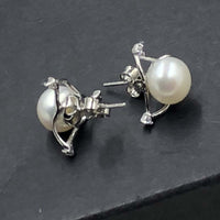 ELEISPL JEWELRY Wholesale 4 Pairs 9-10mm white pink light purple pearls studs earrings #508-7-2