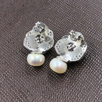 ELEISPL JEWELRY Rose Style White Bread Shape FW Pearls Earring #508-7-2