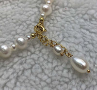 3-6mm White Freshwater Pearl Bracelet Near Round Potato