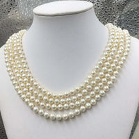 [ELEISPL] 172cm Long Style Sweater Women's Necklace  6-7mm White Freshwater Pearl Small Beads 6mm #22010036