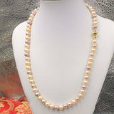 AA [ELEISPL] 17 inch Small 6mm Near Round Freshwater Pearl Necklace Multicolours Beads #22010027