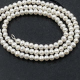 ELEISPLJEWELRY One Strand Fine Small 3-4mm White Near Round Freshwater Pearls  Necklace