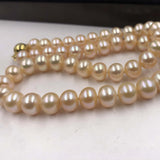 [ELEISPL] AAA 10mm Pink Purple Fresh Water Cultured Pearl Necklace Bread Shape #22010204