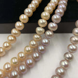 [ELEISPL] AAA 10mm Pink Purple Fresh Water Cultured Pearl Necklace Bread Shape #22010204