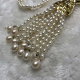 ELEISPL JEWELRY Sweater Long Necklace 60cm +15cm Pendant 4mm Rice Freshwater Pearls #23500-2