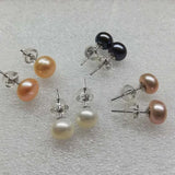 【ELEISPL] Lots 100 Pairs Fresh Water Pearl Studs Earrings Sterling Silver Post