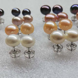 【ELEISPL] Lots 100 Pairs Fresh Water Pearl Studs Earrings Sterling Silver Post