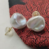 NEW Wholesale 15 Pairs Natural Baroque Pearl Sterling Silver Studs Earrings Mixed