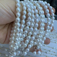 AAA Lots Gorgeous 5-5.5mm Rice Shape White freshwater pearl bracelets Free shipping