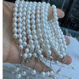 AAA Lots Gorgeous 5-5.5mm Rice Shape White freshwater pearl bracelets Free shipping