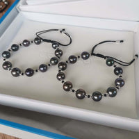 Wholesale Handcraft Jewelry Black Genuine Pearl Bracelet adjust Length