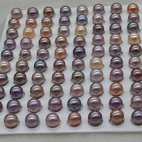 Natural furrow kasumi real pearl half drilled 10pcs loose stone for ring pendant