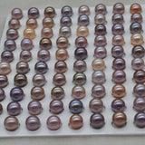 Natural furrow kasumi real pearl half drilled 10pcs loose stone for ring pendant