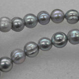 wholesale 5 Qty grey freshwater pearl 8.5-9.5mm loose beads near potato shape