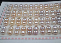 wholesale 48pairs flat button half drilled mix real Pearl loose beads 6mm