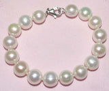 Free shipping 11mm Natural white genuine pearl bracelet