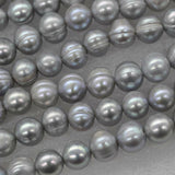 wholesale 5 Qty grey freshwater pearl 8.5-9.5mm loose beads near potato shape