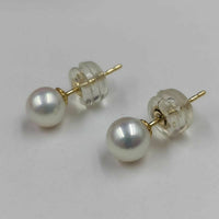 Newly Studs&Dangle AAA round Pearl 18k yellow gold women earring