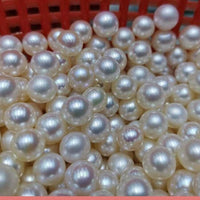 Stunning lots 30 pcs round freshwater pearl 8.5-9mm half drilled beads