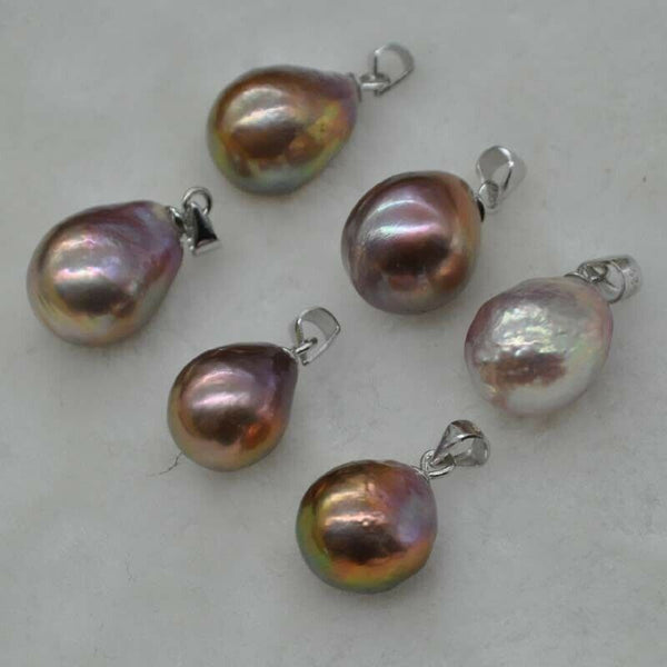 wholesale 7 pcs 11-12mm natural pearl pendants free shipping