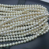 wholesale 10strands white 9mm freshwater cultured pearl near potato round beads