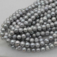 wholesale 5 Qty grey freshwater pearl 8.5-9.5mm loose beads near potato shape