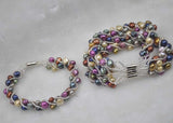 Wholesale 10 Pieces Multi-colored real freshwater pearl bracelets magnetic clasp