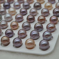 Natural furrow kasumi real pearl half drilled 10pcs loose stone for ring pendant