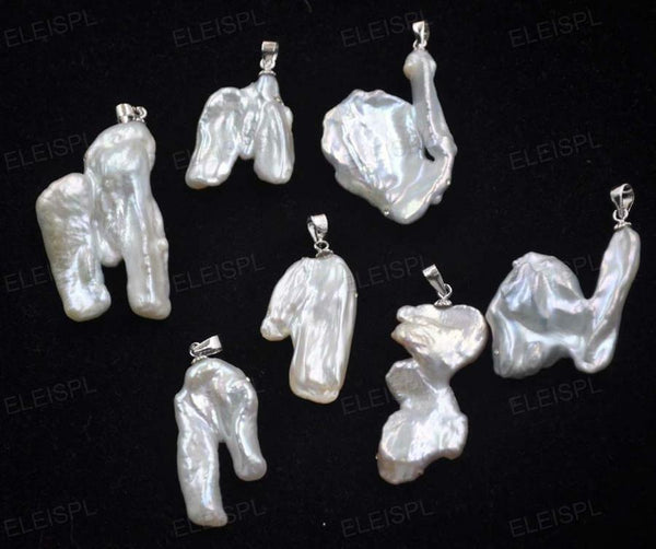 Fashion wholesale 20 PCS 25-35mm Natural Similar Baroque Genuine pearl pendants