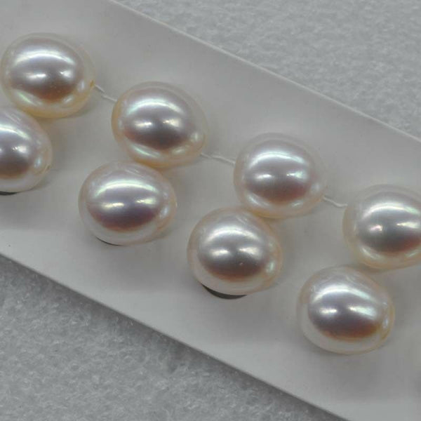 AAA 10 PAIRS 10*11-12mm near dop loose freshwater pearl half drilled