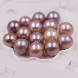 Gorgeous 10 pcs 9.5-10mm round undrilled freshwater pearl purple more