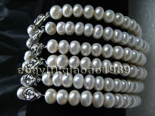 AA++ Lots of 20 strand 7mm bread freshwater pearl bracelets