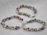 Wholesale 10 Pieces Multi-colored real freshwater pearl bracelets magnetic clasp