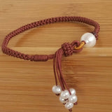 Amazing Handcraft Jewelry For Girl Cord Bangle FW Pearl Bracelet