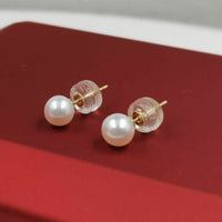 Newly Studs&Dangle AAA round Pearl 18k yellow gold women earring