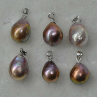 wholesale 7 pcs 11-12mm natural pearl pendants free shipping