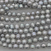 wholesale 5 Qty grey freshwater pearl 8.5-9.5mm loose beads near potato shape