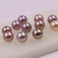 Gorgeous 10 pcs 9.5-10mm round undrilled freshwater pearl purple more