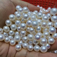 Stunning lots 30 pcs round freshwater pearl 8.5-9mm half drilled beads