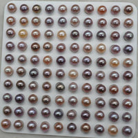 Natural furrow kasumi real pearl half drilled 10pcs loose stone for ring pendant