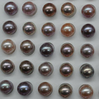 Natural furrow kasumi real pearl half drilled 10pcs loose stone for ring pendant