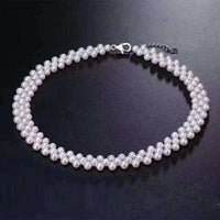 AA Amazing handmade small 3.5mm white freshwater pearl choker necklace free P&P