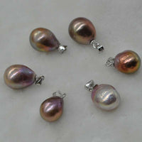 wholesale 7 pcs 11-12mm natural pearl pendants free shipping