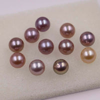 Gorgeous 10 pcs 9.5-10mm round undrilled freshwater pearl purple more