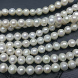 wholesale 10strands white 9mm freshwater cultured pearl near potato round beads