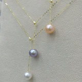 wholesale 5 style AAA round pearl pendant G18K Chain necklace with Certificate